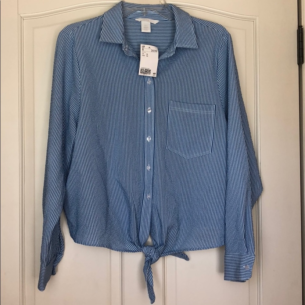 H&M Collared, Tie Bottom Top